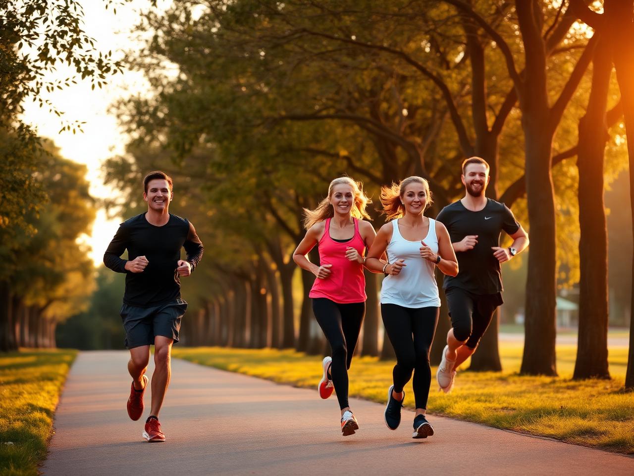 Growing community run club training together outdoors